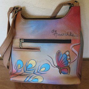Anuschka hand painted leather shoulder bag